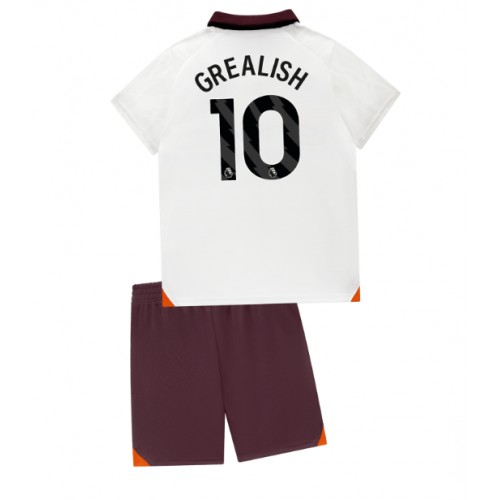 Dětský fotbalový dres Manchester City Jack Grealish #10 2023-24 Venkovní Krátký Rukáv (+ trenýrky)